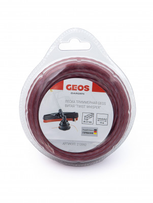 Леска триммерная GEOS витая &quot;Twist Whisper&quot;, 2.4мм, 15м, в блистере 213992